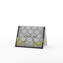 Ilustracion Golden Peacock en Damask Gracias