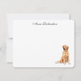Tarjeta De Agradecimiento Ilustracion Golden Retriever plano