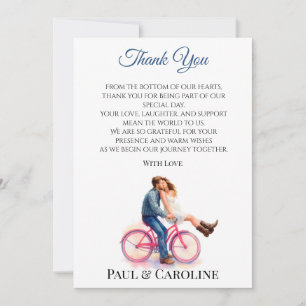 Tarjeta De Agradecimiento Ilustración moderna de pareja romántica casual par