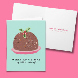 Tarjeta De Agradecimiento Ilustración moderna de pudín de Navidad feliz