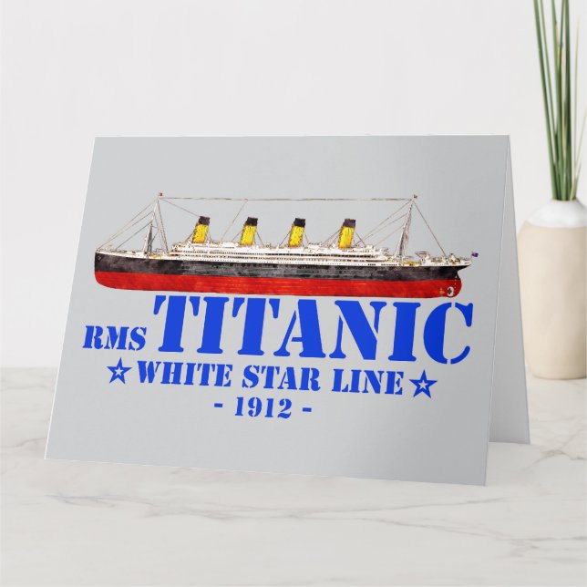 Tarjeta De Agradecimiento ILUSTRACION Titanic RMS - Línea Estrella Blanca 19 (Anverso)