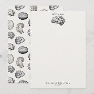 Tarjeta De Agradecimiento Ilustraciones de Biología de Anatomía Cerebral Psi
