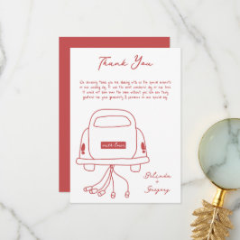 Tarjeta De Agradecimiento Ilustraciones dibujados a mano Doodles Boda marrón
