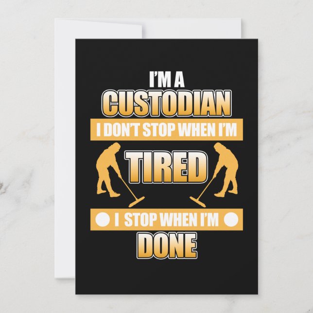 Tarjeta De Agradecimiento I'm Custodian School Caretaker Janitor Appreciatio (Anverso)