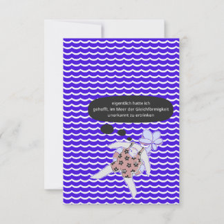 Tarjeta De Agradecimiento im Meer der Gleichförmigkeit ertrinken