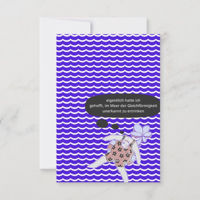 Tarjeta De Agradecimiento im Meer der Gleichförmigkeit ertrinken (Anverso)