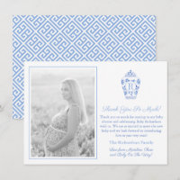 Imagen de Baby Shower con Monograma Azul y Blanco
