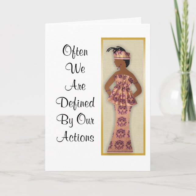 Tarjeta De Agradecimiento Imagen de la hembra en púrpura, rosada, oro, (Anverso)