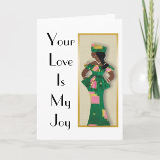 Tarjeta De Agradecimiento Imagen de la hembra en verde, rosada, traje del