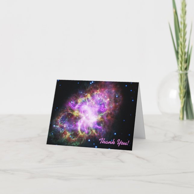 Tarjeta De Agradecimiento Imagen del espacio de nebulosidad del cangrejo ros (Anverso)