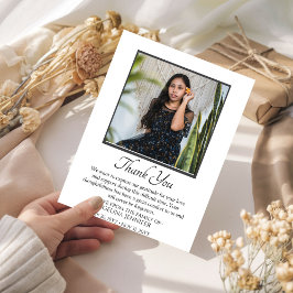 Tarjeta De Agradecimiento Imagen en memoria de la elegancia minimalista del 