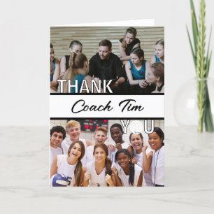 Tarjeta De Agradecimiento Imagen personalizada del entrenador de voleibol