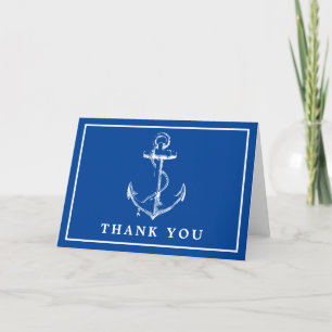 Tarjeta De Agradecimiento Imagen simple de ancla nautica azul