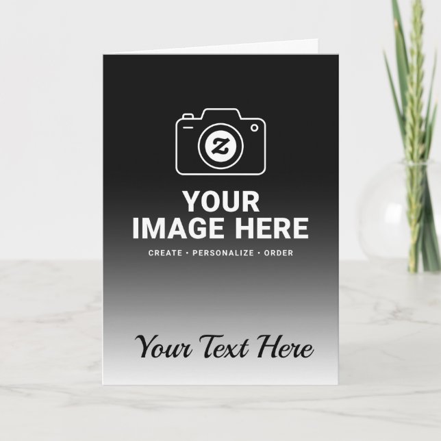 Tarjeta De Agradecimiento Imagen y texto con gradiente (Anverso)