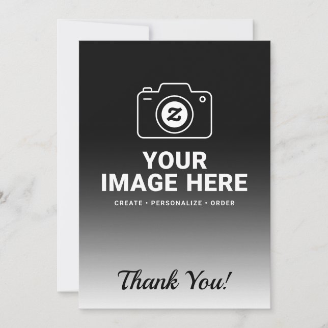 Tarjeta De Agradecimiento Imagen y texto con gradiente (Anverso)