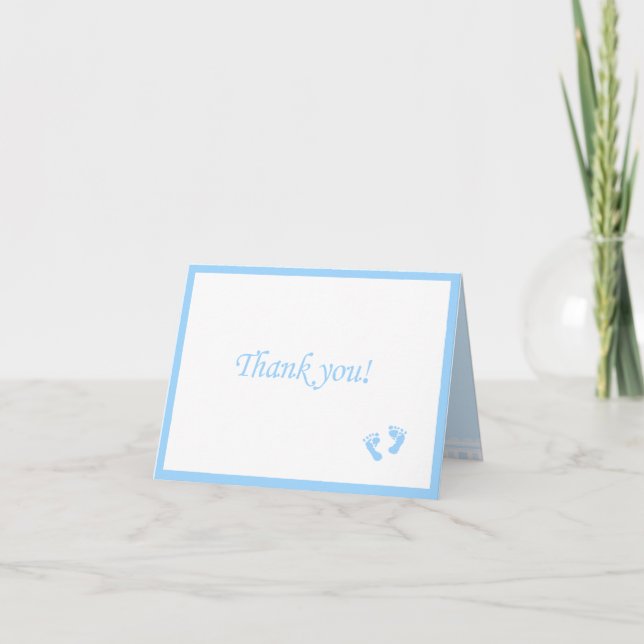 Tarjeta De Agradecimiento Imágenes azules de bebé - Gracias (Anverso)
