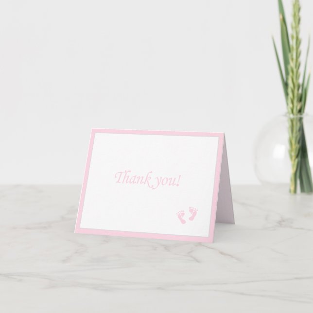 Tarjeta De Agradecimiento Imágenes de bebé rosadas - Gracias (Anverso)