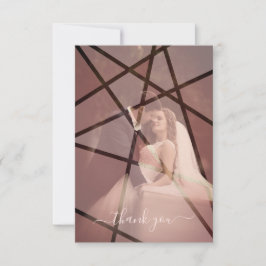 Tarjeta De Agradecimiento Imitación de vidrio emplomado romántico para invit