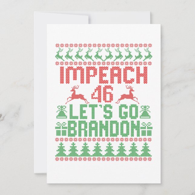 Tarjeta De Agradecimiento Impeach 46 Vamos Brandon Navidades feos suéter (Anverso)
