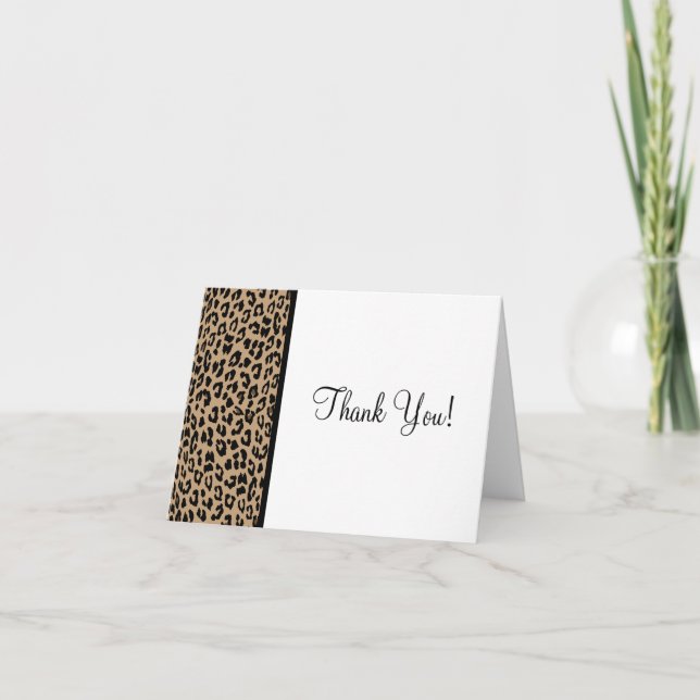 Tarjeta De Agradecimiento Impresión de leopardo (Anverso)