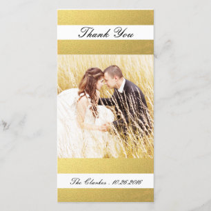Tarjeta De Agradecimiento IMPRESIÓN DE ORO DE moda BODA GRACIAS FOTO