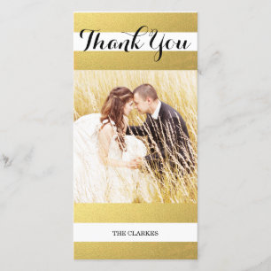 Tarjeta De Agradecimiento IMPRESIÓN DE ORO DE moda BODA GRACIAS FOTO