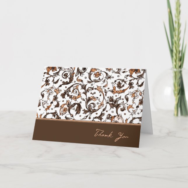 Tarjeta De Agradecimiento Impresión floral del vintage (Anverso)