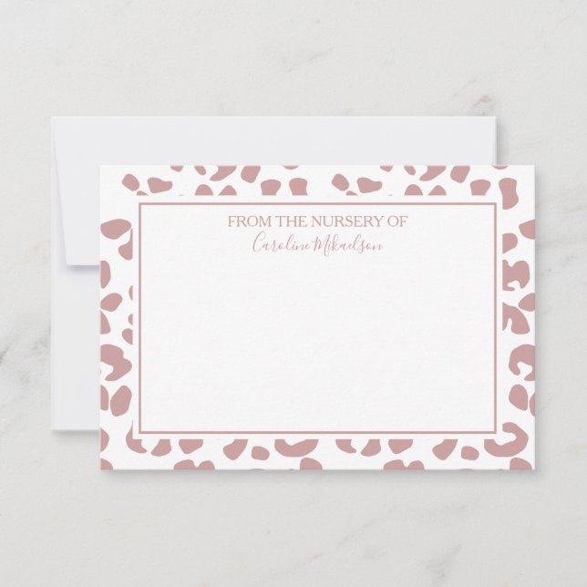 Tarjeta De Agradecimiento Impresión personalizada de leopardo rosa y blanco  (Anverso)
