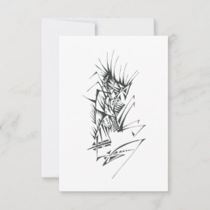 Tarjeta De Agradecimiento Impresionante arte de tatuaje tribal abstracto en 