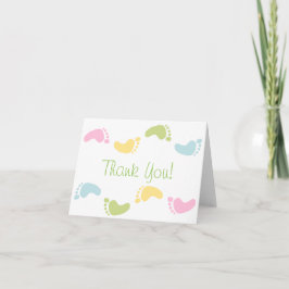 Tarjeta De Agradecimiento Impresiones de pies de bebé Bebé Sprinkle Gracias 