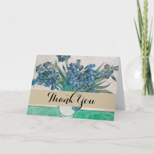 Tarjeta De Agradecimiento Impresionismo de la pintura Van Gogh Iris Vase