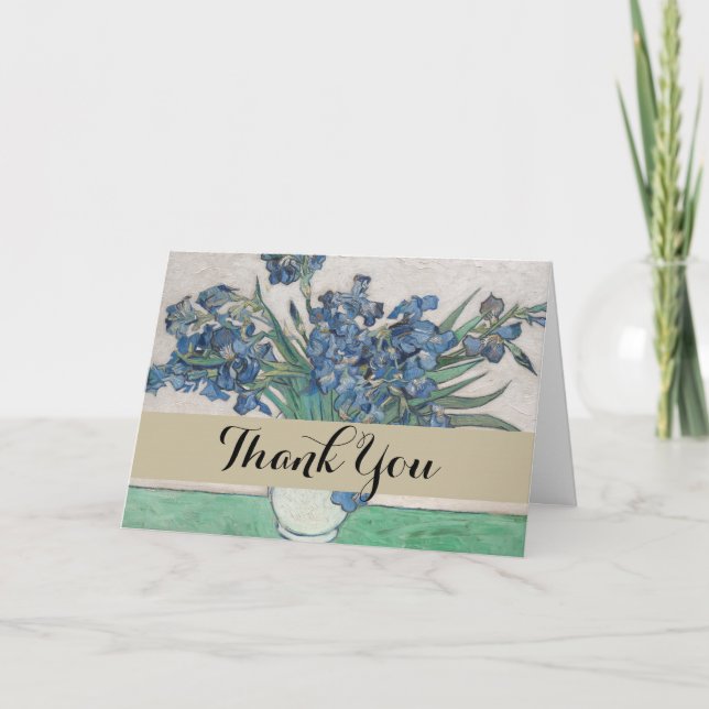 Tarjeta De Agradecimiento Impresionismo de la pintura Van Gogh Iris Vase (Anverso)