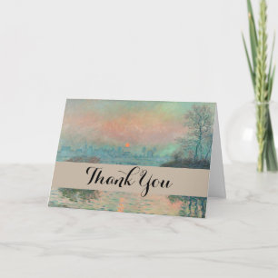 Tarjeta De Agradecimiento Impresionismo de Monet Sunset Seine Bella Artes