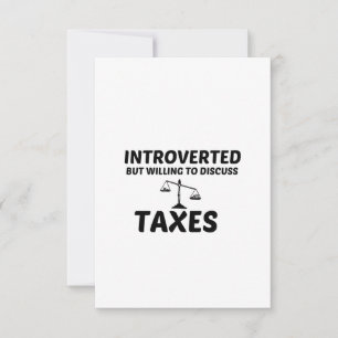 TARJETA DE AGRADECIMIENTO IMPUESTOS INTROVERTIDO PERO DISPUESTO A DISCUTIR