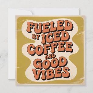 Tarjeta De Agradecimiento Impulsado Por Café Helado Y Buenos Momentos