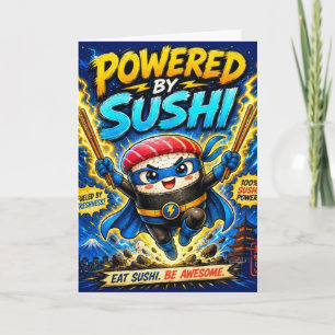 Tarjeta De Agradecimiento Impulsado por Sushi – Lindo Superhéroe Sushi
