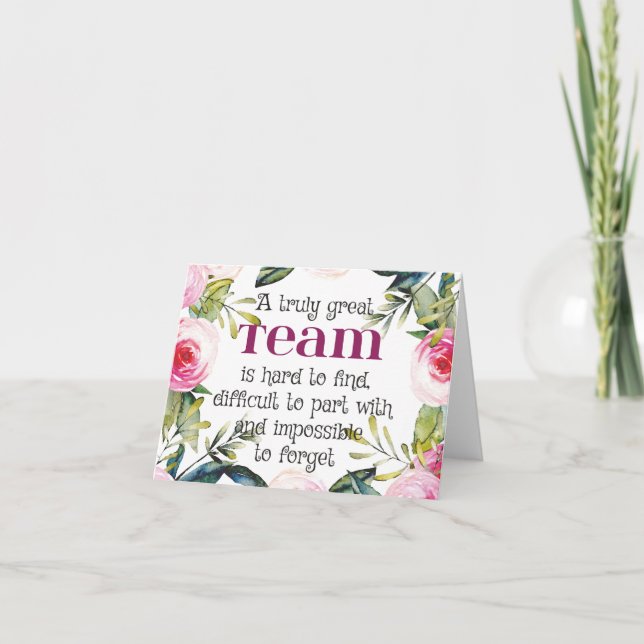 Tarjeta De Agradecimiento Increíble trabajo de equipo gracias por citar arte (Anverso)