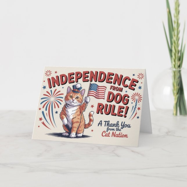 Tarjeta De Agradecimiento ¡Independencia del dominio del perro! - Nación del (Anverso)