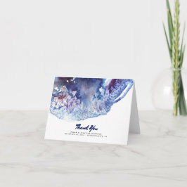 Tarjeta De Agradecimiento Indigo Agata Crystal Watercolor Moderno Gracias