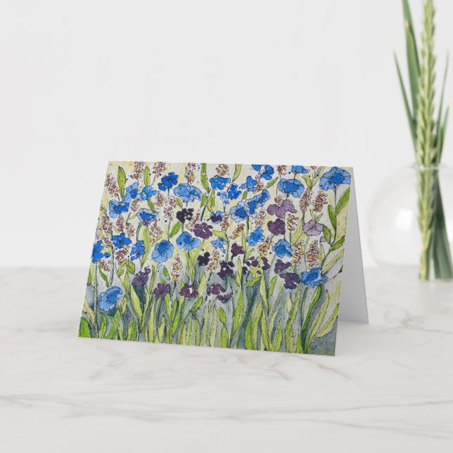 Tarjeta De Agradecimiento Indigo Field 7x5 Note Card (Anverso)
