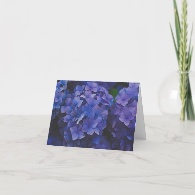 Tarjeta De Agradecimiento Indigo Hydrangea Dusk Note Card (Anverso)