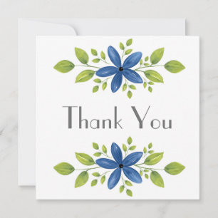 Tarjeta De Agradecimiento Indigo Watercolor Floral Swag 2