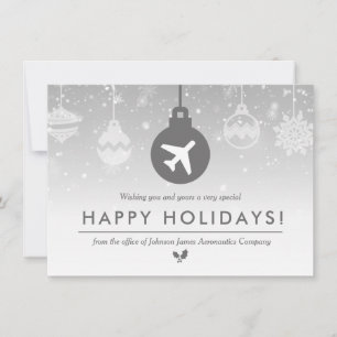 Tarjeta De Agradecimiento Industria de la Aviación Felices Fiestas Minima