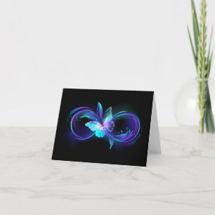 Tarjeta De Agradecimiento Infinito brillante con mariposa mágica