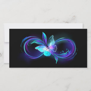 Tarjeta De Agradecimiento Infinito brillante con mariposa mágica