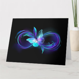 Tarjeta De Agradecimiento Infinito brillante con mariposa mágica