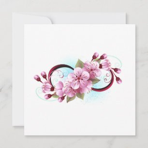 Tarjeta De Agradecimiento Infinito con las flores de flores de Sakura Blosso