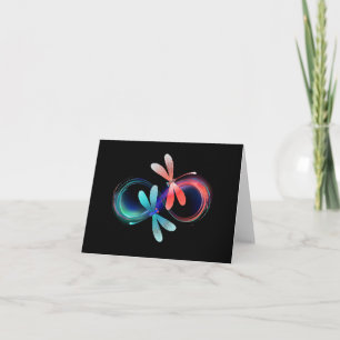 Tarjeta De Agradecimiento Infinito con libélulas brillantes