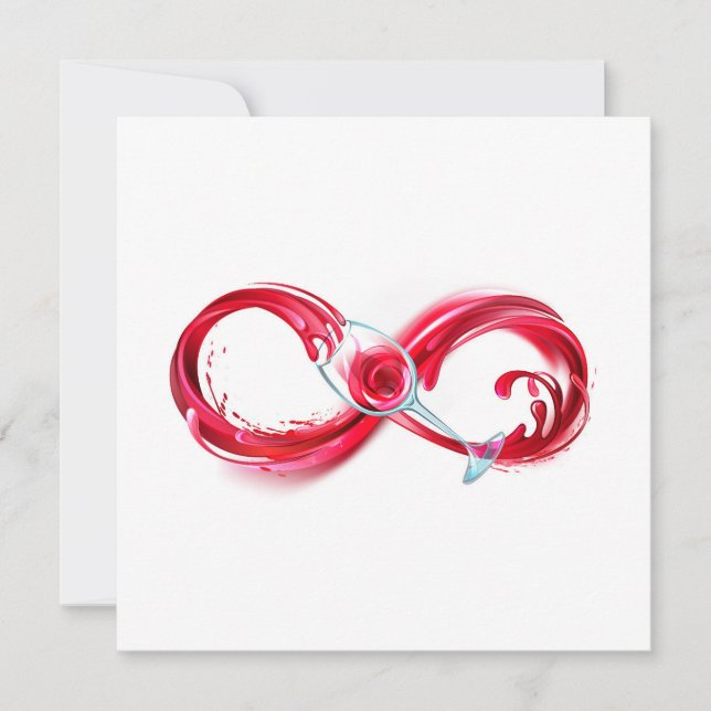 Tarjeta De Agradecimiento Infinito con vino Rojo (Anverso)