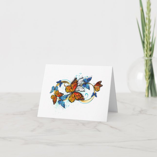 Tarjeta De Agradecimiento Infinity of Monarch Butterflies (Anverso)